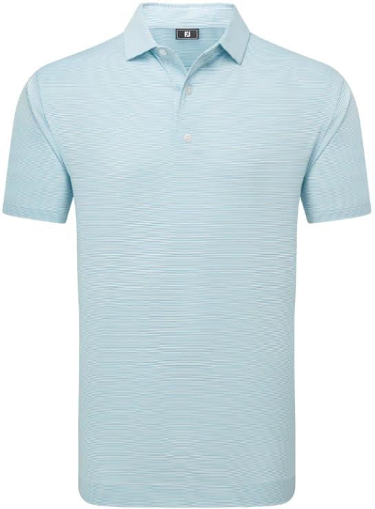 Footjoy Men`s Golf Shirt | EU Micro Stripe Lisle | Light Blue/White