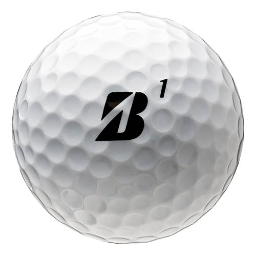 Bridgestone golf ball with dimpled surface and ’b1’’ logo.