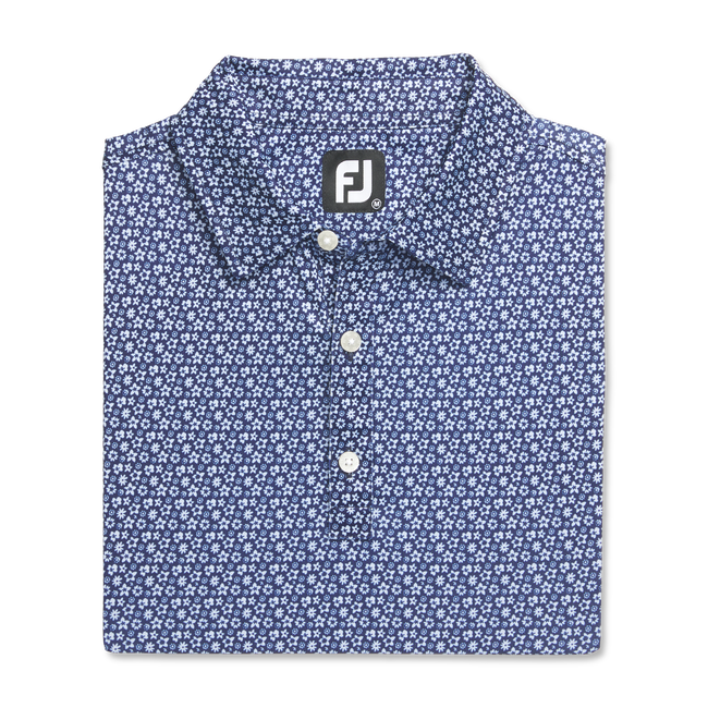 Footjoy Men`s Golf Shirt | EU Flower Bud Foulard | Navy