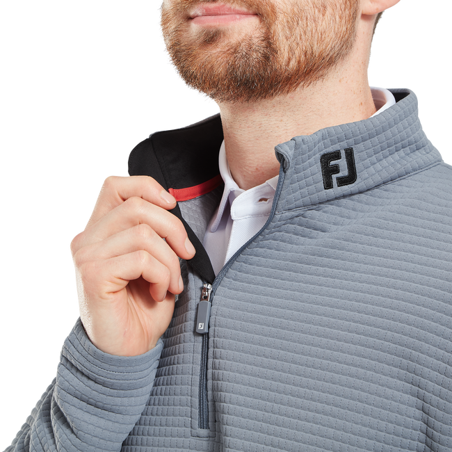 FootJoy Men's Golf Jersey | Quilt Texture Chill-Out | Flint